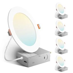 SYLVANIA Color Selectable Slim Microdisk 6” LED Downlight 4-Pack – New